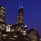 Chicago skyline, Willis Tower, Sears Tower, night view, skyscraper, architecture, building, photo, free photo, stock photos, royalty-free image