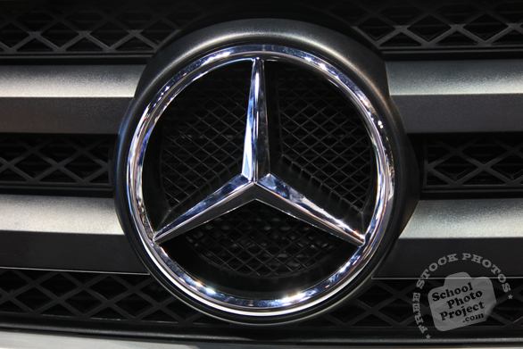 Mercedes Benz logo, famous car brand, Chicago Auto Show, stock photos, free images, royalty free pictures