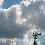 windmill, cumulus clouds, clouds, cloudy sky, cloudscape, weather, sky photo, free photo, stock photos, royalty-free image