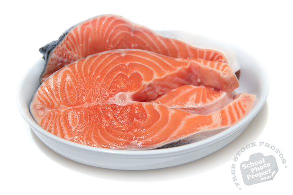 salmon, cut fish, prepared seafood, fresh water fish, free stock photo, picture, free images download, stock photography, royalty-free image