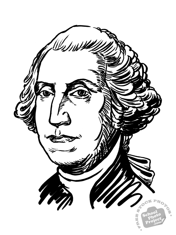 George Washington, U.S. President, 1st president, portrait, stock illustration, hand drawing, marker sketch, free stock photo, royalty-free image