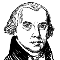 James Madison, U.S. President, 4th president, portrait, stock illustration, hand drawing, marker sketch, free stock photo, royalty-free image