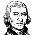 Thomas Jefferson, U.S. President, 3rd president, portrait, stock illustration, hand drawing, marker sketch, free stock photo, royalty-free image