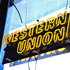 Western Union logo, Western Union neon sign, Western Union brand, corporate identity images, logo photos, brand pictures, logo mark, free photo, stock photos, free images, royalty-free image, photography