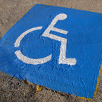 disabled parking sign, handicap sign, wheelchair sign, disability parking space, roadsign, free stock photo, free picture, stock photography, stock images, royalty-free image