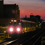 train track, CTA night train, public transportation picture, free stock photo, royalty-free image