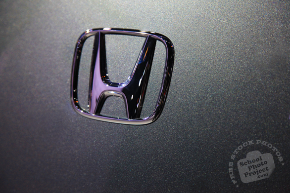 Honda metallic logo, Chicago Auto Show, stock photos, free images, royalty free pictures