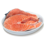 salmon, cut fish, prepared seafood, fresh water fish, free stock photo, picture, free images download, stock photography, royalty-free image