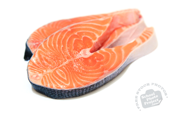 salmon fillet, cut fish, prepared seafood, fresh water fish, free stock photo, picture, free images download, stock photography, royalty-free image