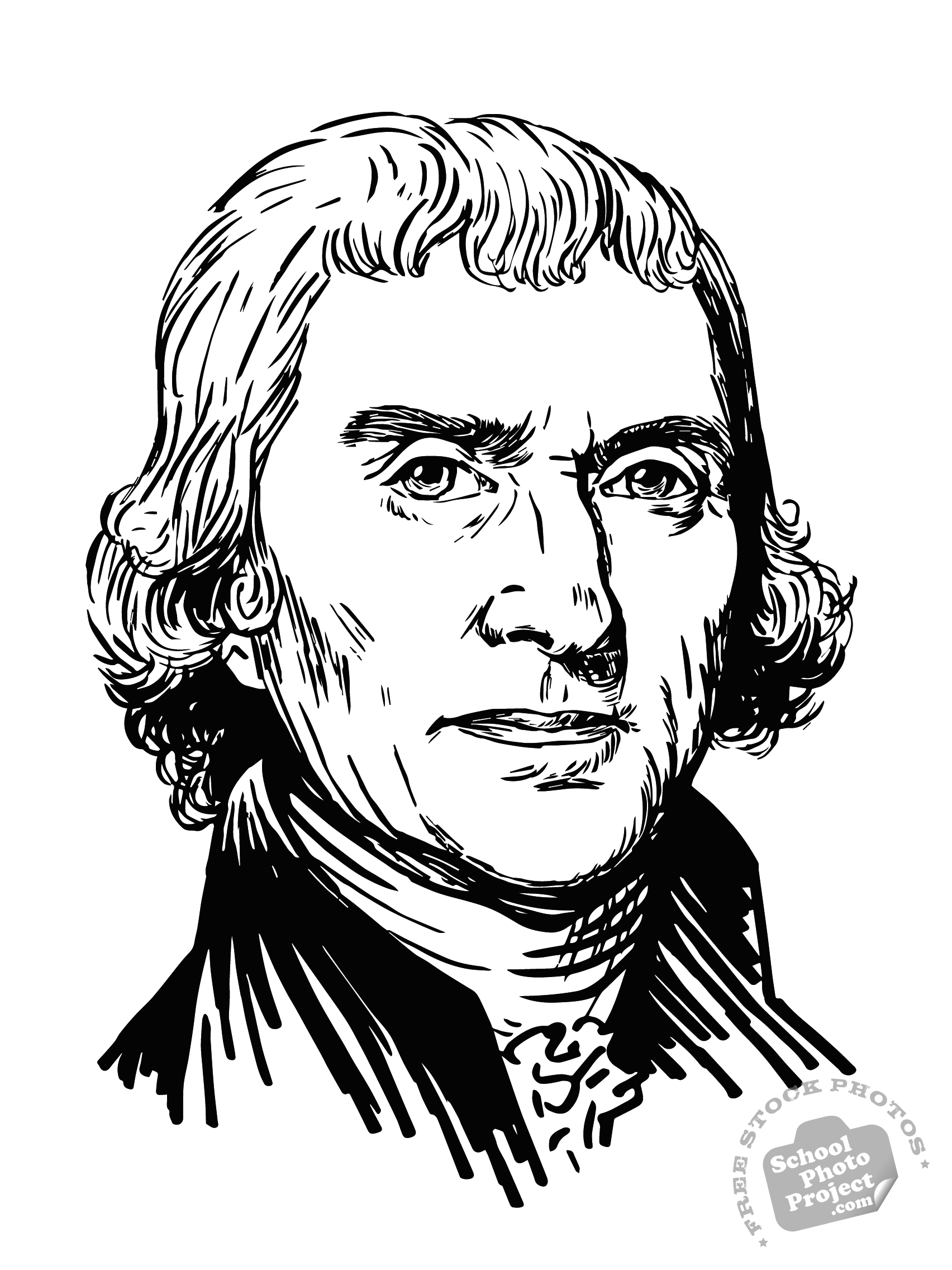 Former American President Thomas Jefferson isolated portrait vector line  icon Stock Vector Image  Art  Alamy