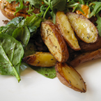 potato, baked potato, spinach, salad, food photo, free photo, free stock photo, free picture, royalty-free image
