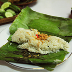 steamed rice, nasi pepes, banana leaves wrapped rice, sundanese food, Indonesian local food, food photo, free photo, free stock photo, free picture, royalty-free image