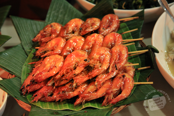 shrimp, shrimp satay, barbecue shrimps, sundanese food, traditional food, Indonesian local food, food photos, free stock photo, free picture, royalty-free image