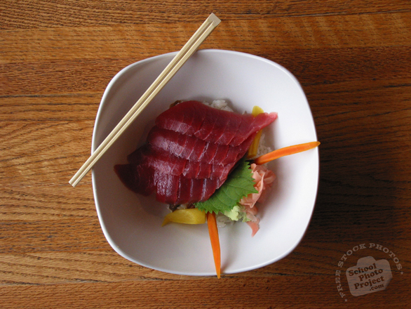tuna, sashimi, rice bowl, Japanese Food, table, free photo, free images, stock photos, stock images, royalty-free image