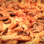 Chicken Mushroom Pizza, food photo, free photo, free stock photo, free picture, royalty-free image