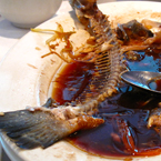 leftover, cast-offs food, steamed fish, steamed carp, Chinese food, seafood, food photo, free photo, free stock photo, free picture, royalty-free image