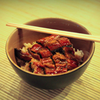 unagi don, unadon, eel bowl, food box, chopstick, Japanese food, traditional food, food photo, free photo, free stock photo, free picture, royalty-free image
