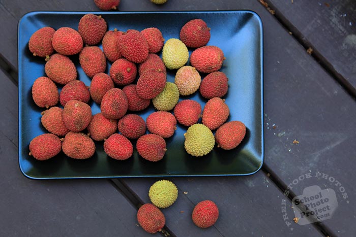 red lychee, ripe lychees on plate, picture of lychees, fresh lychee, fruit photo, free stock photo, stock photography, royalty-free image