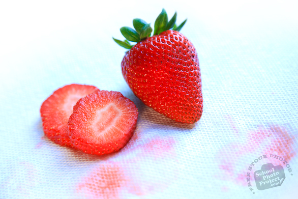 strawberry, strawberry slices, cut strawberry, strawberry photo, picture of cut strawberry, fruit photo, free stock photo, free picture, stock photography, stock images, royalty-free image