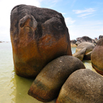 boulders, big rock, stone, water, beach, nature photo, free stock photo, free picture, stock photography, royalty-free image