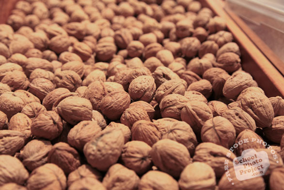 walnut, walnut in shell, walnuts on market stall, nuts, free stock photo, free image, royalty-free image
