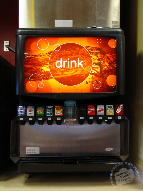 drink machine, soda machine, soft drink dispenser, soda, pop, soda fountain, fountain machine, daily objects, daily items, stock photos, free foto, free photos, free images download, stock photography, stock images, royalty-free image