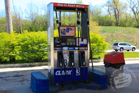 gas pump, Clark gas station, gasoline, petroleum, daily objects, free stock photo, picture, free images download, stock photography, royalty-free image