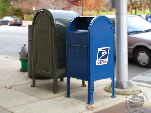 USPS mailbox, post office box, mail, letterbox, post box, daily objects, stock photos, free foto, free photos, free images download, stock photography, stock images, royalty-free image