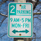 2 hour parking, parking sign, road sign, traffic sign, free stock photo, free picture, stock photography, royalty-free image