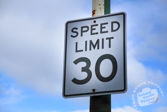 speed limit 30 sign, 30mph sign, road sign, traffic sign, free stock photo, free picture, stock photography, royalty-free image