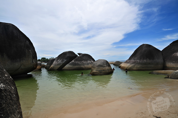 Belitung, Belitong, pulau Belitung, Belitung islands, Belitung beach, Bangka Belitung, kepulauan Bangka-Belitung, Indonesia, sandy beach, coconut trees, palm trees, boulders, rock, seascape, sea side, travel photo, free photo, stock photo, stock photography, royalty-free image